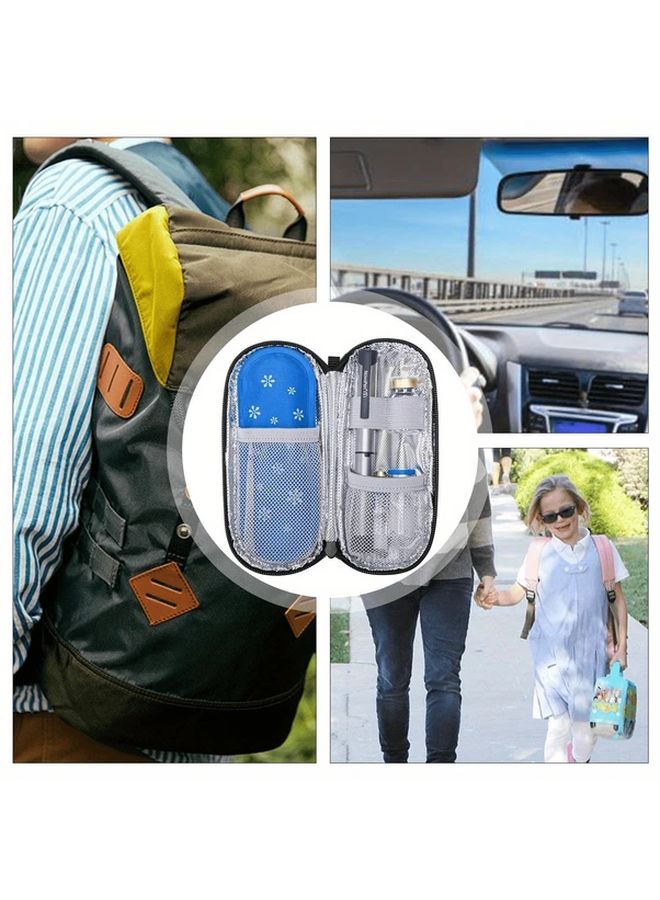 Black Portable Insulin Cooler Bag With Reusable Ice Packs For Diabetics On The Go - Image 2